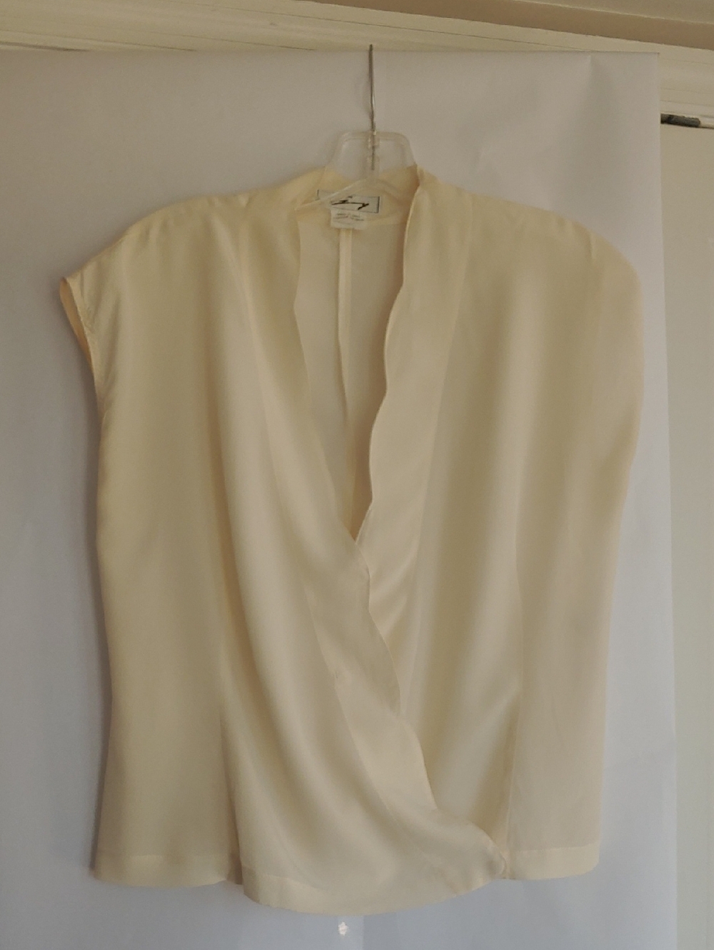 Cream Women's Draped V-Neck Blouse